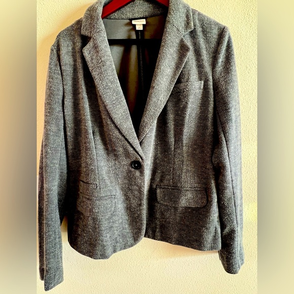 Grey Knit Blazer - Picture 1 of 3